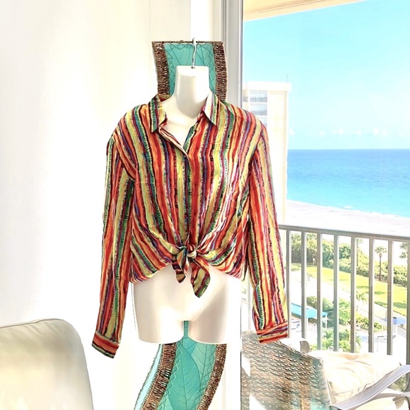 Striped Multicolor Women's Top - Picture 1 of 11